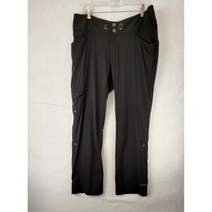WOMENS COLUMBIA HIKING YOGA LEISURE BLACK PANTS ROLL UP CUFF SIZE 16 STRETCH